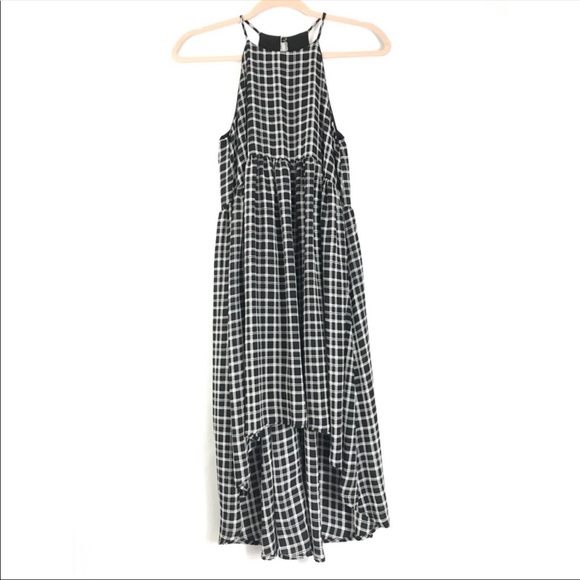 Painted Thread High-Low Checkered Dress - Picture 1 of 4